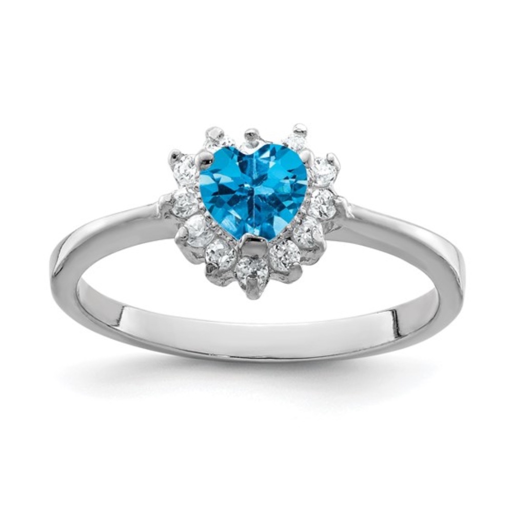 Sterling Silver Blue Topaz Size 7 Ring